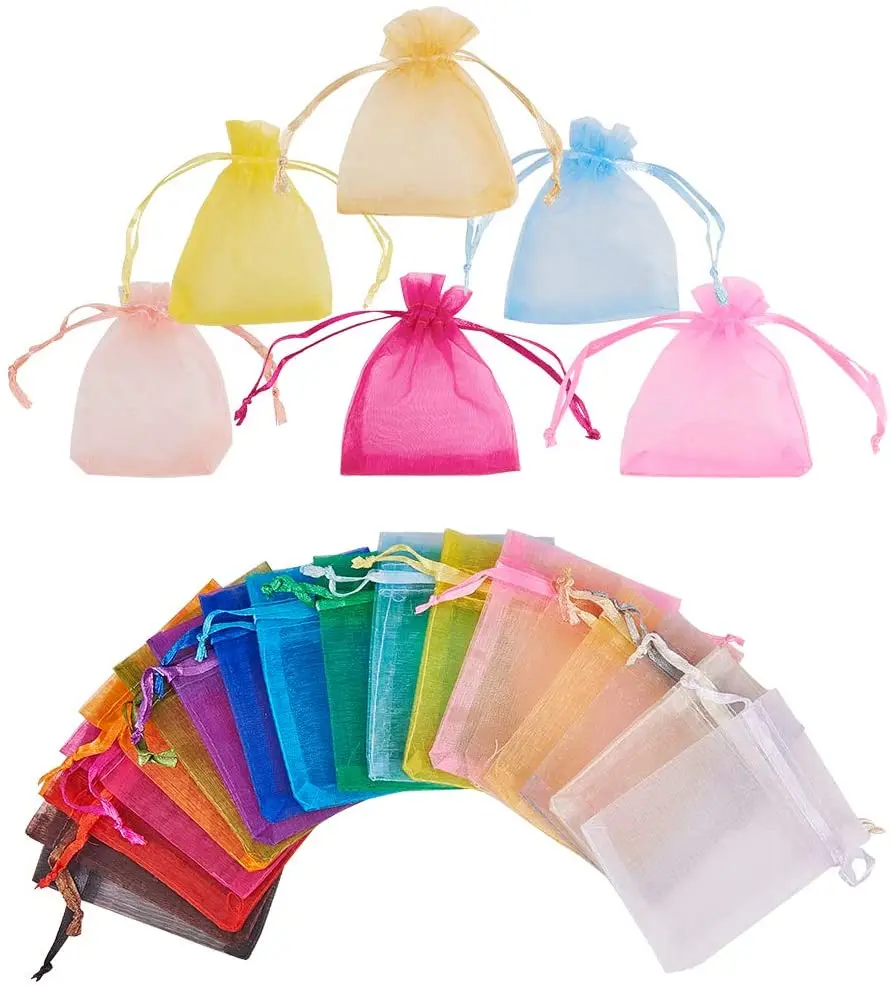 25Pcs ORGANZA Wedding Favour GIFT BAGS Jewellery Candy Pouches 26 Colors&7 Sizes 