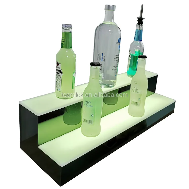 22" 2 Step Tier LED Lighted Shelves Illuminated Liquor Bottle Display Ship for sale online 