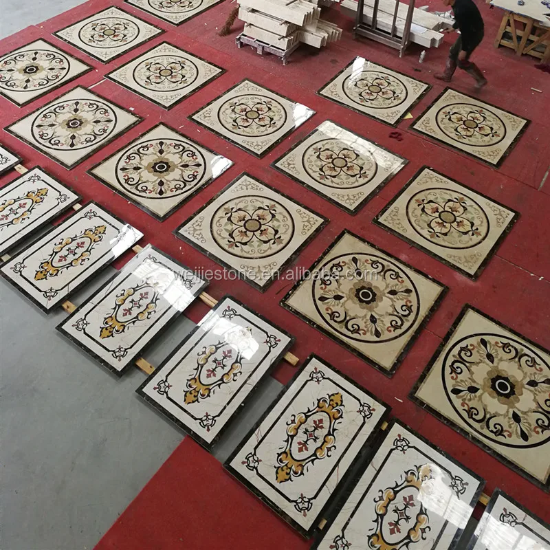 Großhandel Marmorboden Design Bilder,Stein Wasserstrahl Bodenfliesen