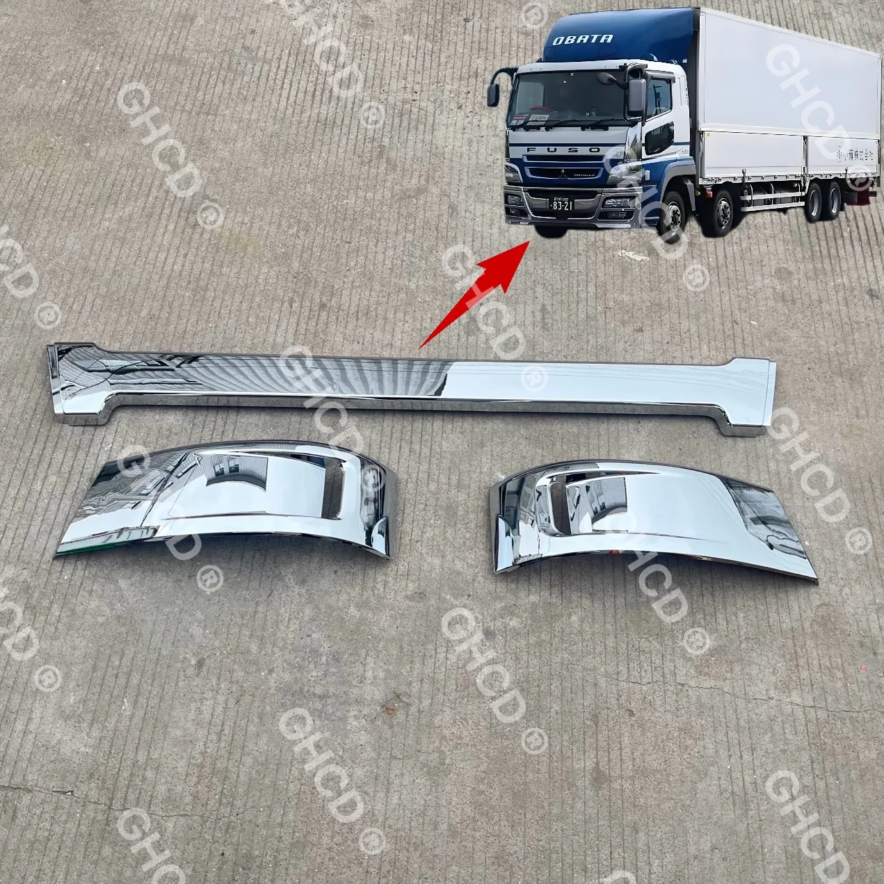 GHCD High Quality/Factory Price Japanese Truck Chrome Plated Bumper Garnish for MITSUBISHI FUSO/F420 details