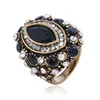 Bohemia Vintage Luxury Temperate Zinc Alloy Rhinestone Gemstone Ring For Women