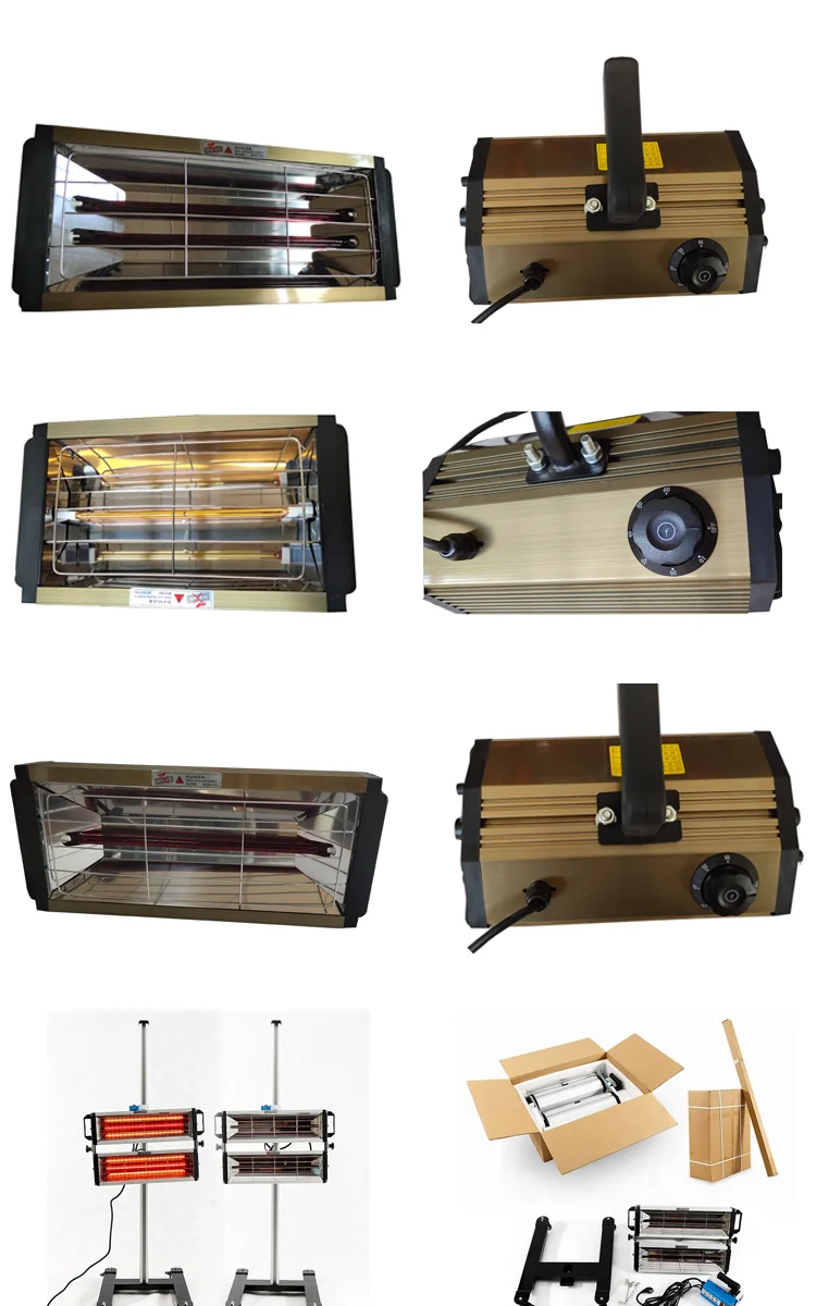 1000W Hand held infrared lamp paint heater with carbon heat lamps