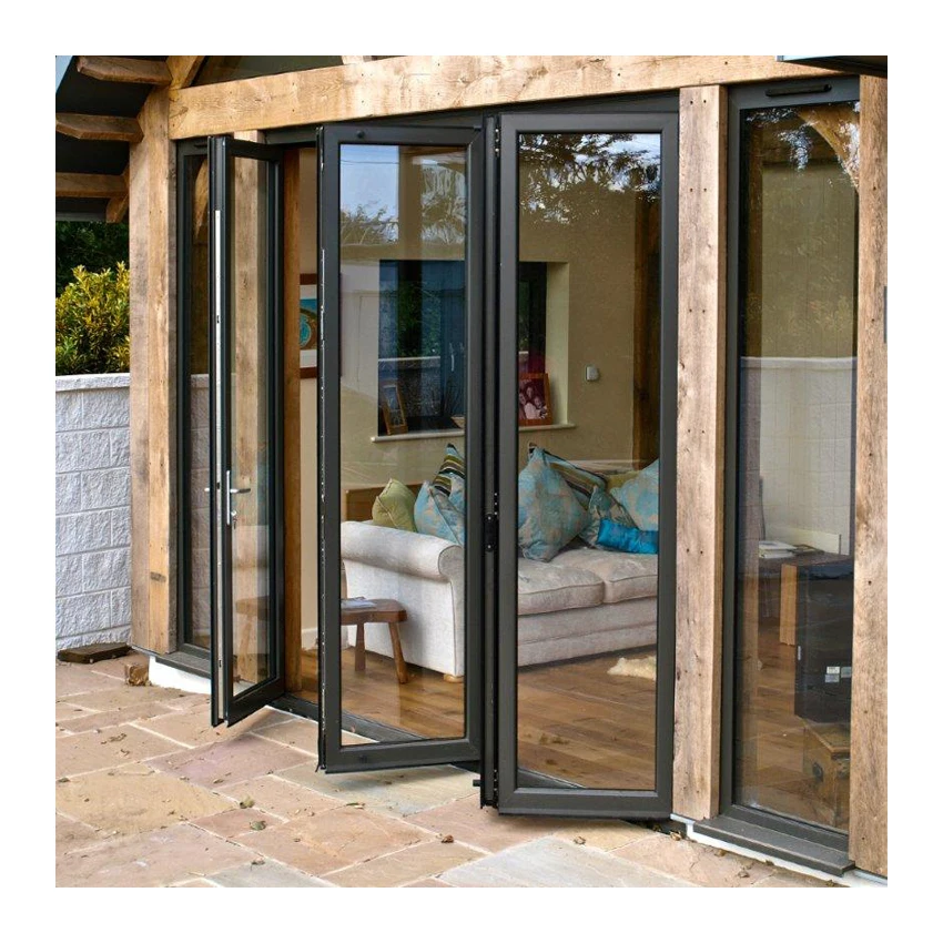 Aluminum Glass Folding Patio Door Cheap Price Bifolding Exterior Doors
