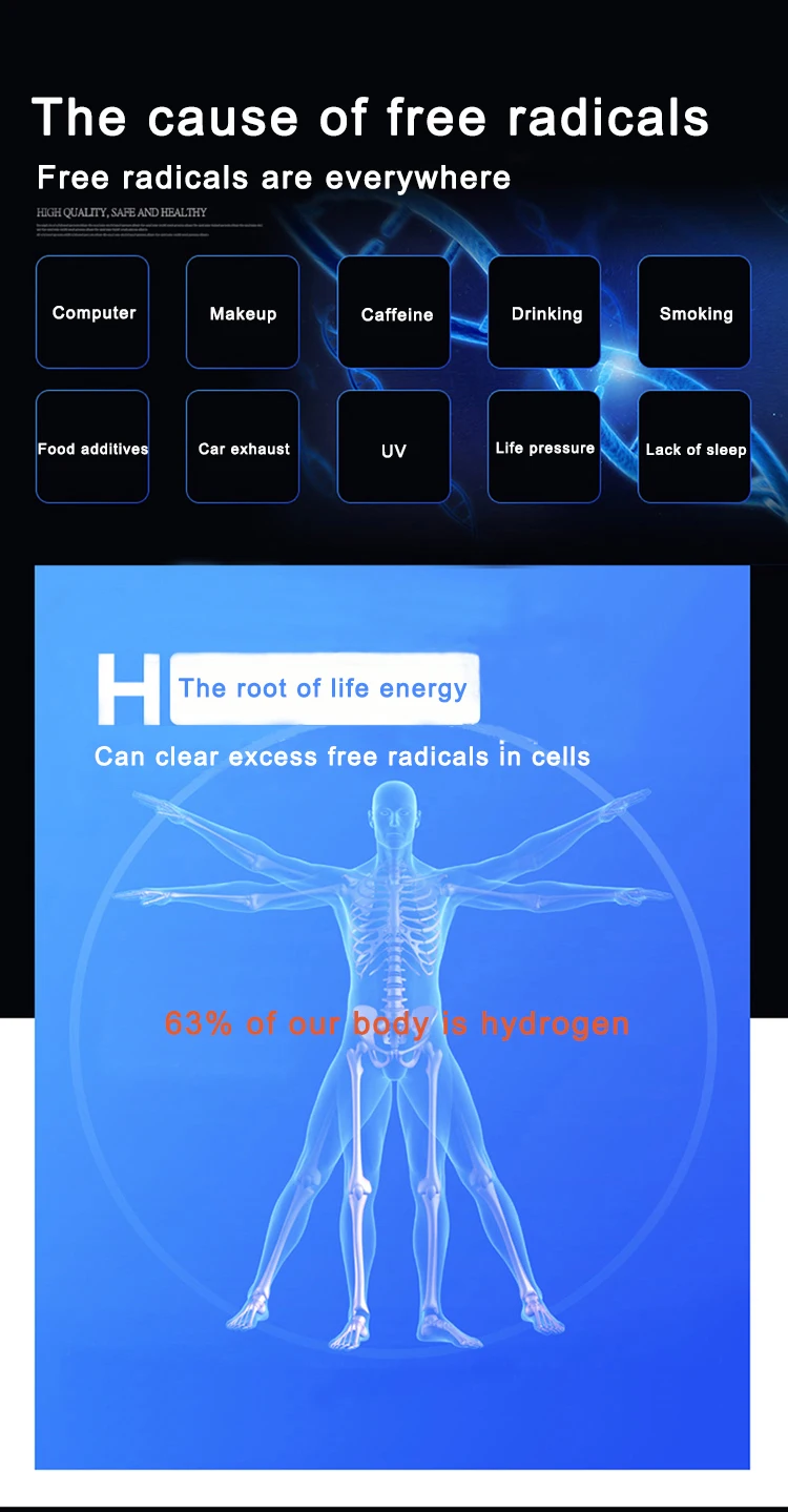 Best Generator Ionizer Rich Cup Filter Glass Maker Portable Hydrogen-Rich Plastic Alkaline Hydrogen Water Bottle
