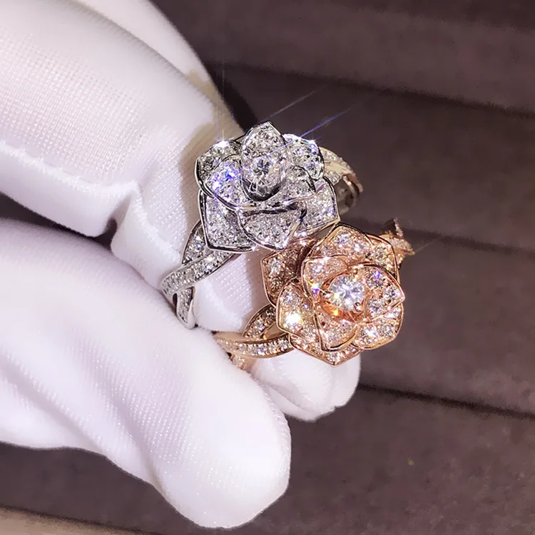 Gemmart Crystal Ring Elegant Luxury CZ Zircon cubic zirconia engagement rings fashion wedding ring