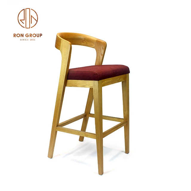 Wholesale Bar Furniture cushion Seating Wooden legs Bar chair Stools For Club