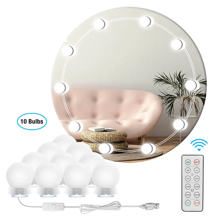 
Hollywood Style Makeup Mirror Vanity Bulbs Kit USB Cable Power Supply Vanity Mirror Lights Kit Led Mirror Lights 