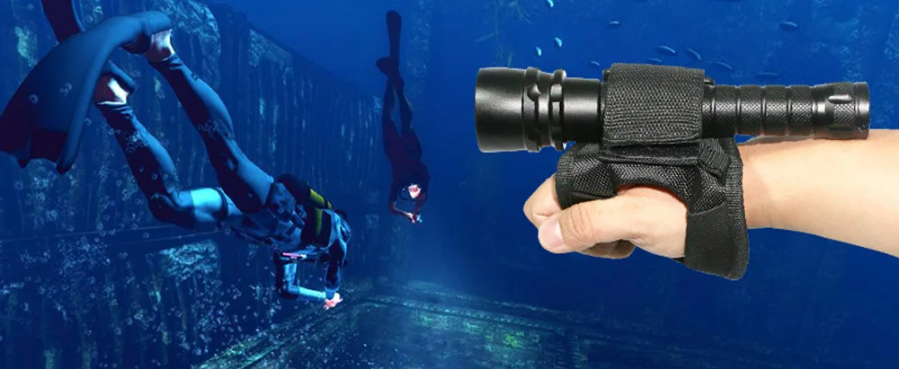 Hand Free Durable Adjustable Light Holder Portable Holster Soft Glove for Scuba Dive Diving Underwater LED Torch Flashlight