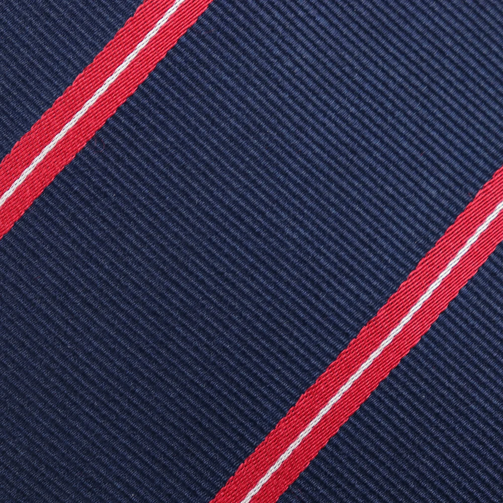 Formal Red Striped School Tie Logo Tipping Silk Jacquard Neckties Deep ...