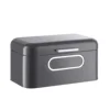 Kitchen Counter Retro Storage Container Black Metal Bread Box with Front Window