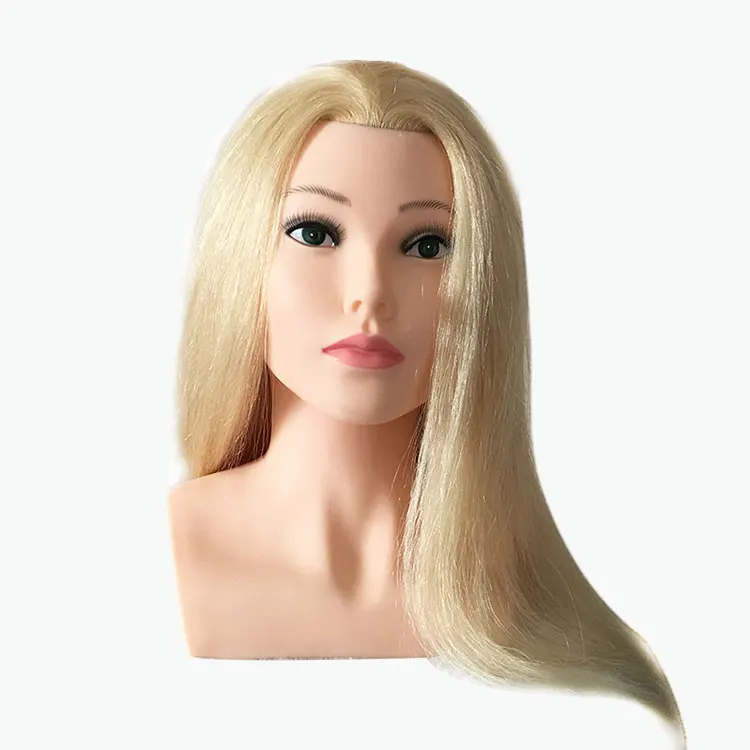 100% human hair training head
