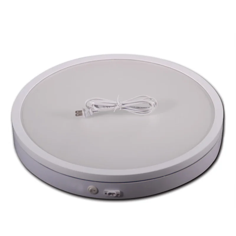 Turntablebkl White 360 Degree Electric Turntable,For Small Product Display Warehouse Racks Turn