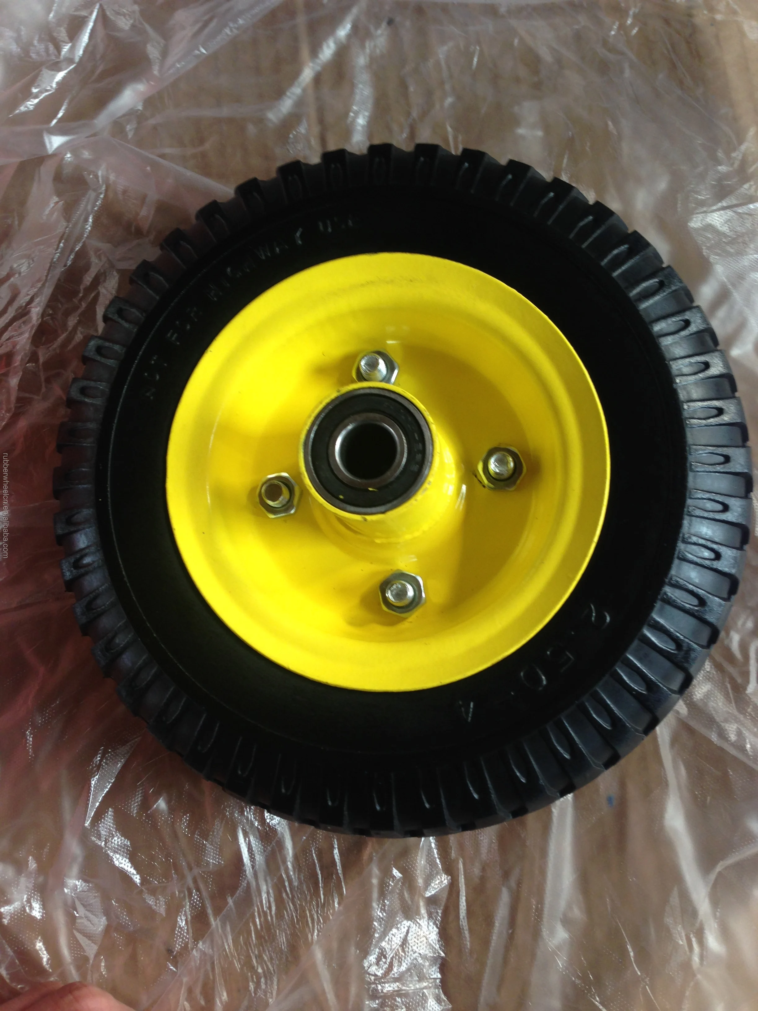 公寓里车轮pu发泡轮实心橡胶轮播种机轮胎pu平板自由轮高品质手推车