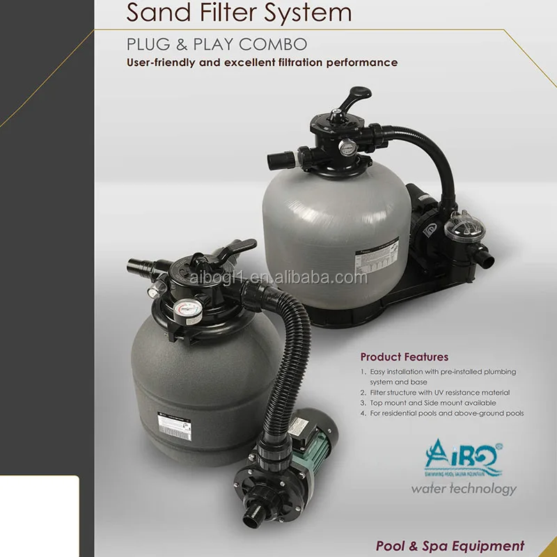 Emaux Water Sand Filter Prefab Pool House Spa Water Pump System Combo