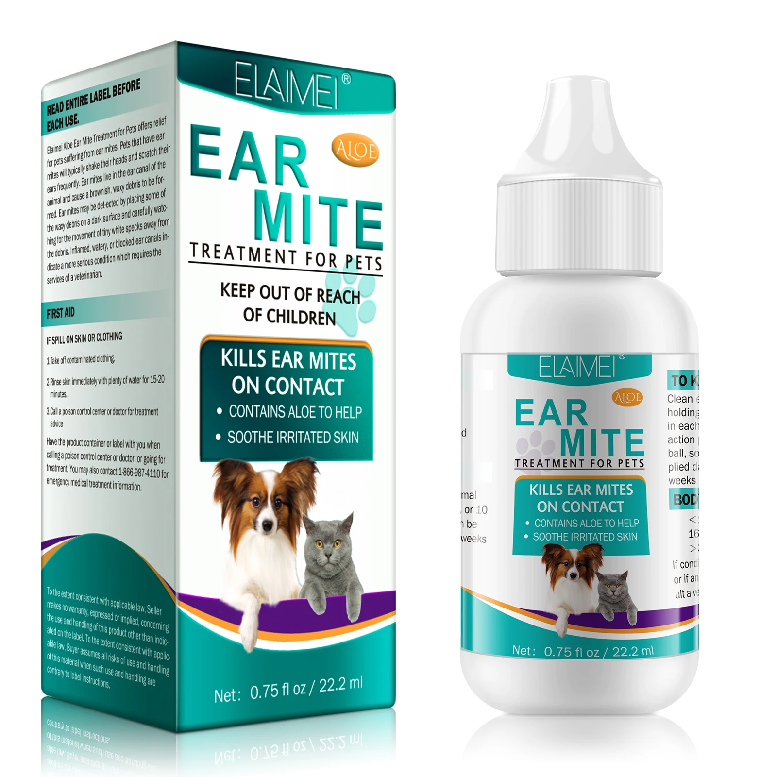 Elaimei China Supplier Effective Pet Cat Ear Cleaner Dog Ear Care