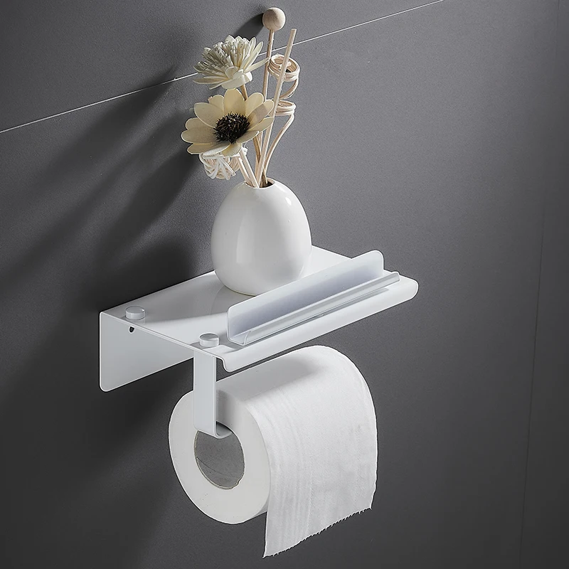 360 度可旋转粘合卫生纸架电话架子卫生间卷纸架不锈钢壁挂式钉钉免费