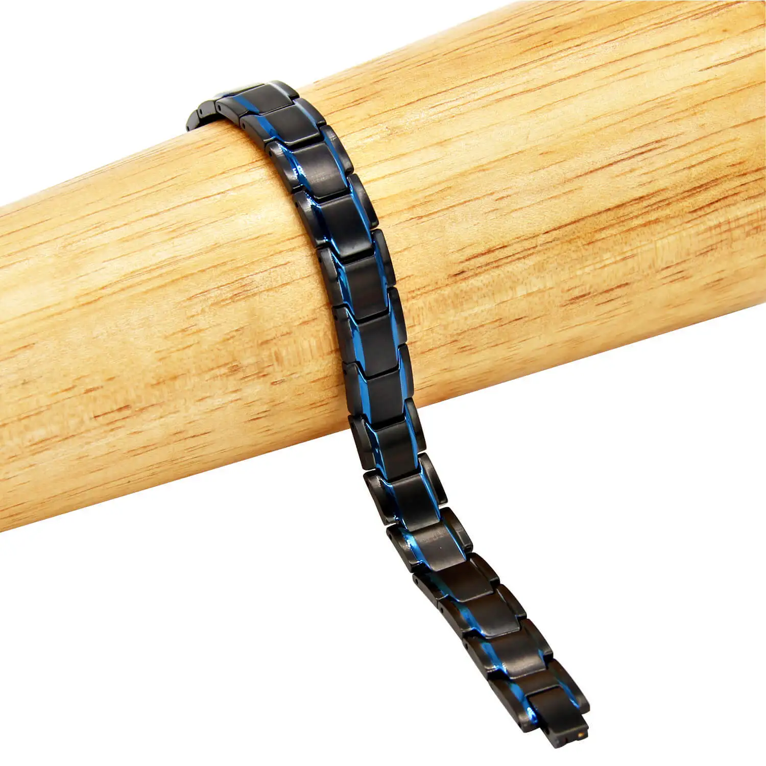 Black Japan Stainless Steel Energy Health Bracelet With Oppbag