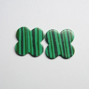 Hot Sale 8*8mm Green Synthetic Malachite Four Leaf Clover Stone - Buy