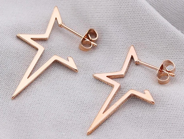 fashion simple jewelry rose gold black silver star custom