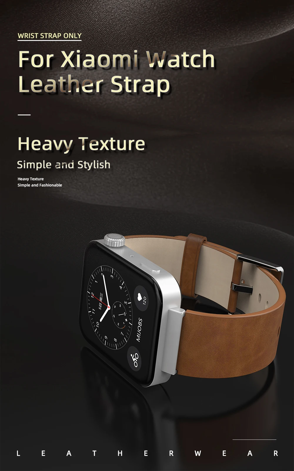 Genuine Leather Strap for Xiaomi Mi Watch Wristband Bracelet Quick Release Wrist Band for Xiaomi Mi Smart Watch