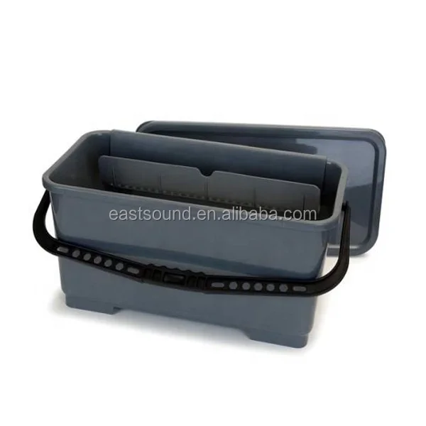 Esd Utility Rectangular Plastic Window Cleaning Bucket With Wheel And