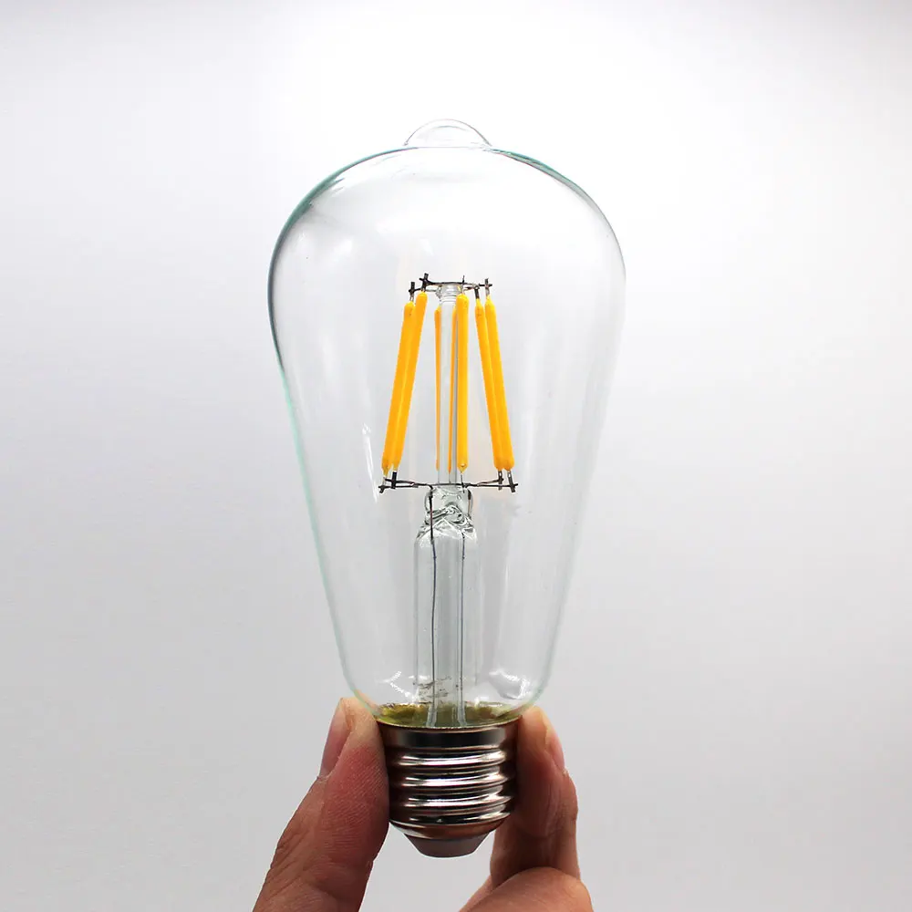 LED filament bulb ST64 E26 E27 base 110-240v dimmable decorate industrial lamp vintage edison led bulb 4w equivalent 40w