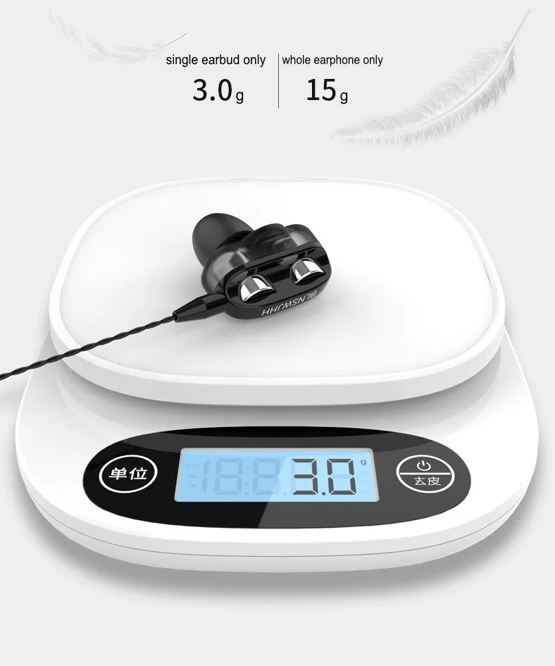Patent Item Real Four Core Speakers In-ear Headset Music Earplugs Wired Earphones - ANKUX.COM