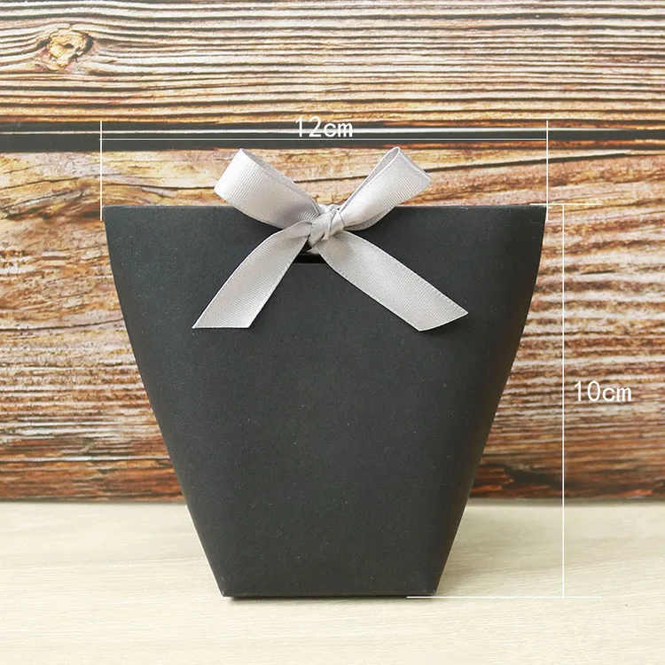 Lot Craft Paper Bags With Ribbons For Candy Box And Gift Wrapping Ribbon 5 Pcs 