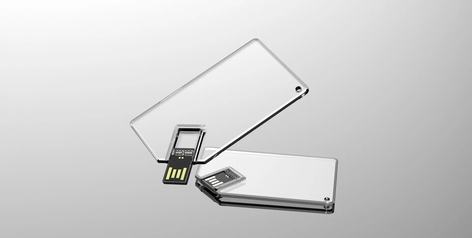 Clear acrylic card USB flash drive memory stick custom logo pen drives wholesale gadgets - ANKUX.COM