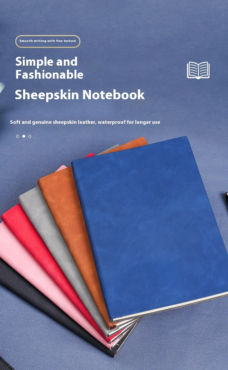 A5 B5 Custom Business Notebook Sheepskin PU Leather Journal with 100 ...