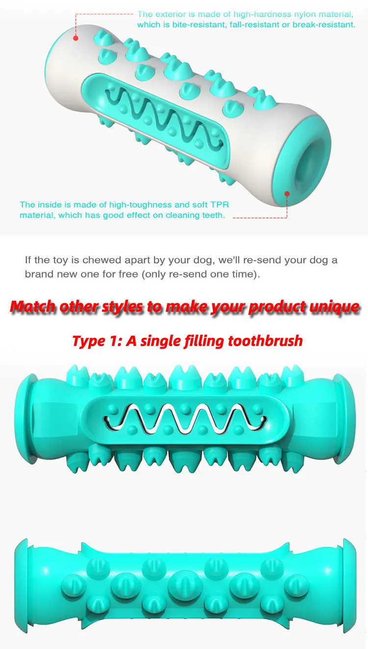 Brushing Teeth Cleaning Rubber Puppy Pet Chew Toys Dog Toothbrush Stick