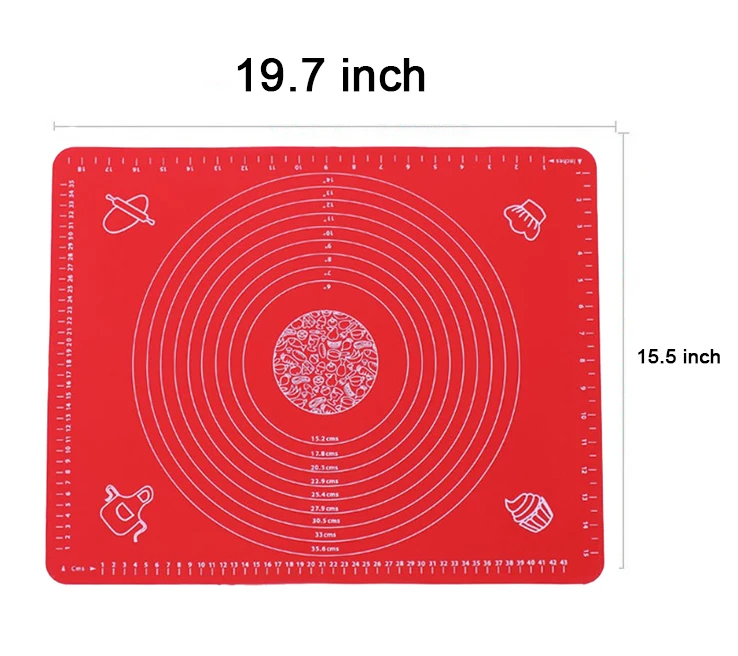 50*40CM  Non Stick  Dough Rolling Baking Mat Silicone Pastry Mat With Measurements