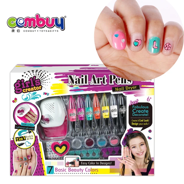 Gift Beauty Diy Girls Art Pens Kids Nail Polish Set With Dryer Buy Kids Nail Polish Set Diy Nail Polish Toy Nail Art Pens Product On Alibaba Com