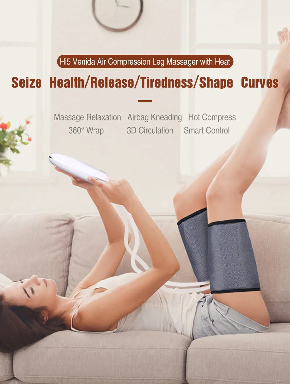 Hi5 Air Compression Heated Leg Massager