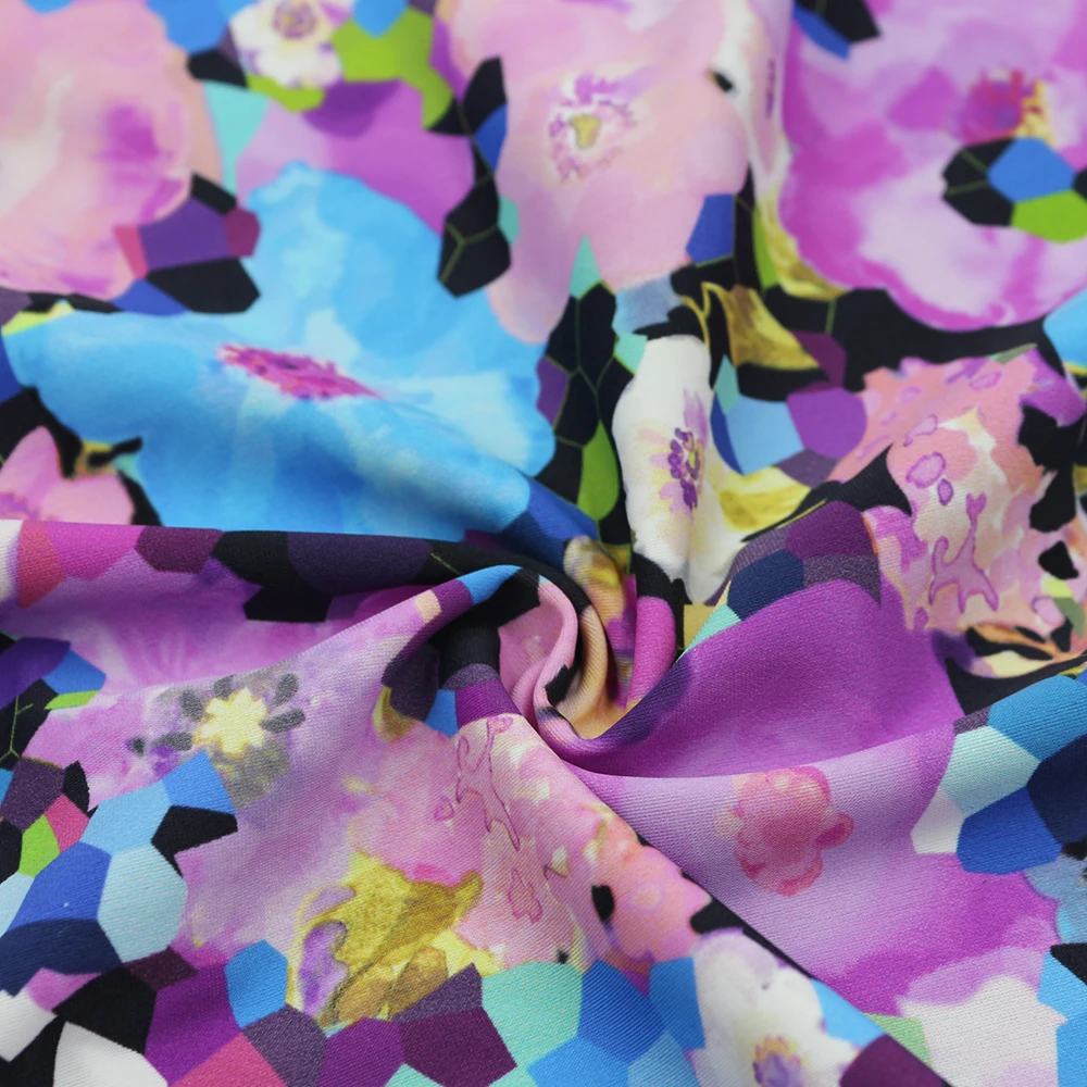 Wholesale Bright-coloured Lycra Spandex Digital Flower Print Fabric ...