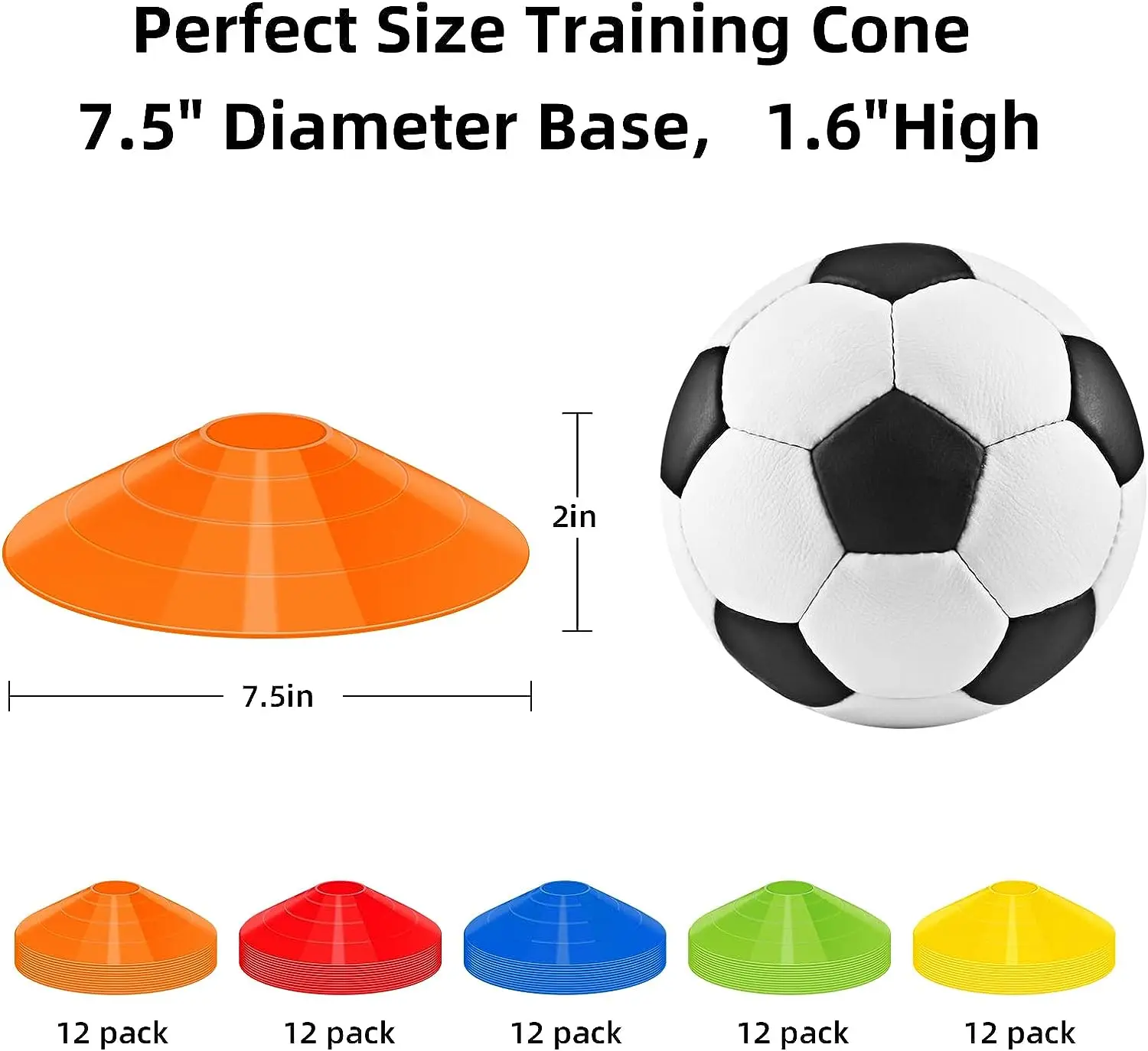 Soccer Cones Agility Training Disc Cone With Carry Bag And Holder For