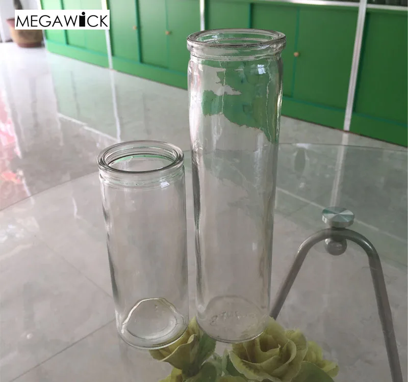 Factory Pillar Glass Jar For Longer Burning 7 Day Candle 6.2*21cm,8