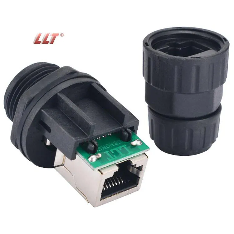 Waterproof IP68 Ethernet RJ45 Panel Mount Pass-Through Connector Socket CAT5-6E by UPGRADE INDUSTRIES UPGRADE INDUSTRIES 