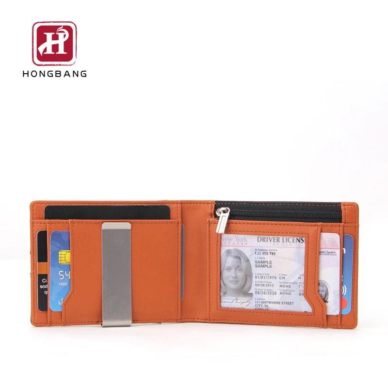 Front Pocket Wallet Men Custom Your Logo Thin Minimalist Rfid Blocking