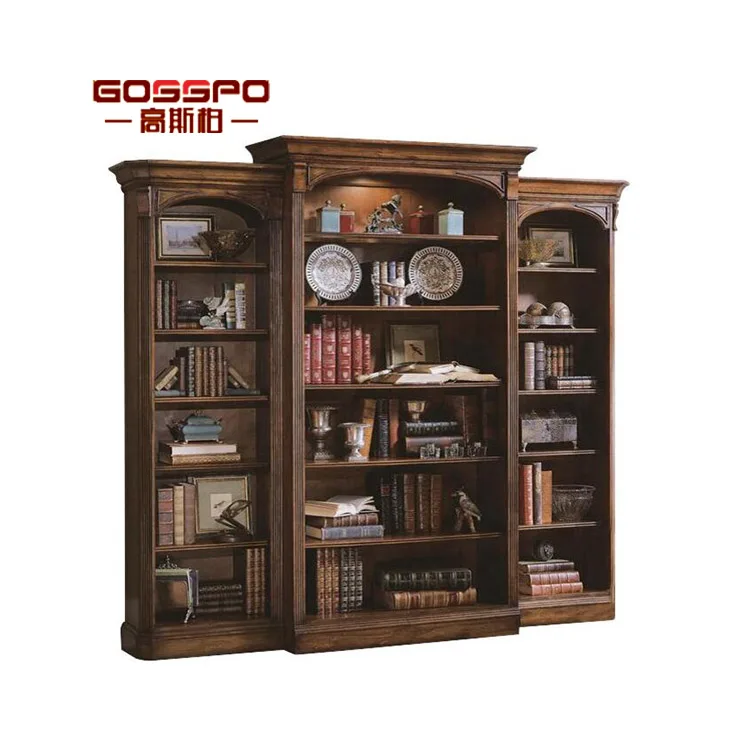 American Antique Design Bookshelf Cabinet Discount Solid Wood