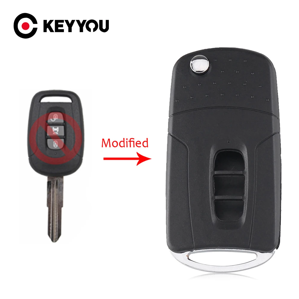 Flip Folding Remote Key Shell Case Blank Fob For Chevrolet Captiva 3 Buttons