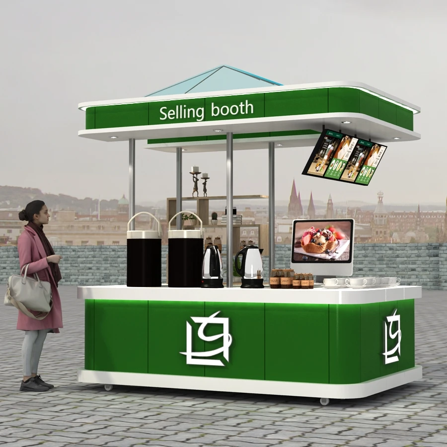 Outdoor Customized Coffee Kiosk Mall Coffee Kiosk Aluminum Shelter