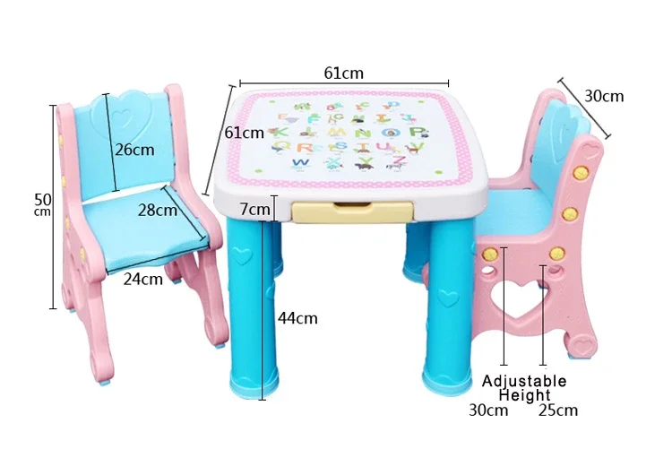 Preschool Kids Table Chair Storage Children Dining Study Desk and Chair Set details
