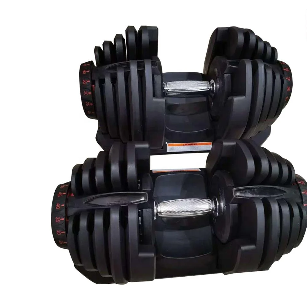 

2021 hot sale adjustable dumbbells 40kg/90lbs, Red+black / yellow+black / purple+black