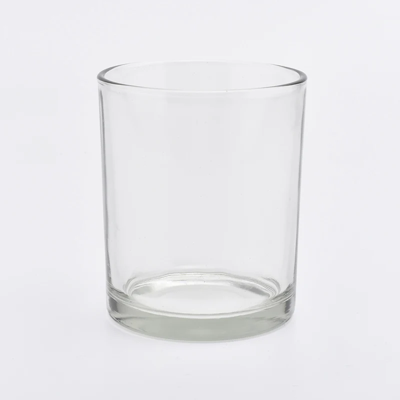 clear glass candle holders