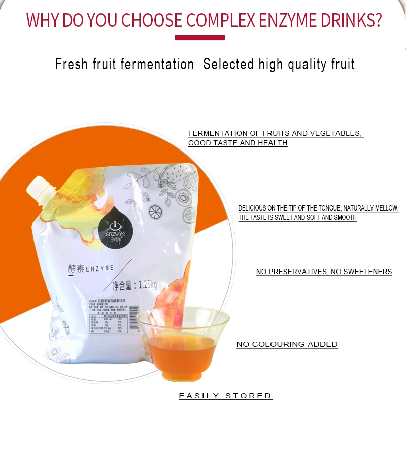 Fruit And Vegetable Fermented Drinks Apple Flavor Compound Enzyme Drink