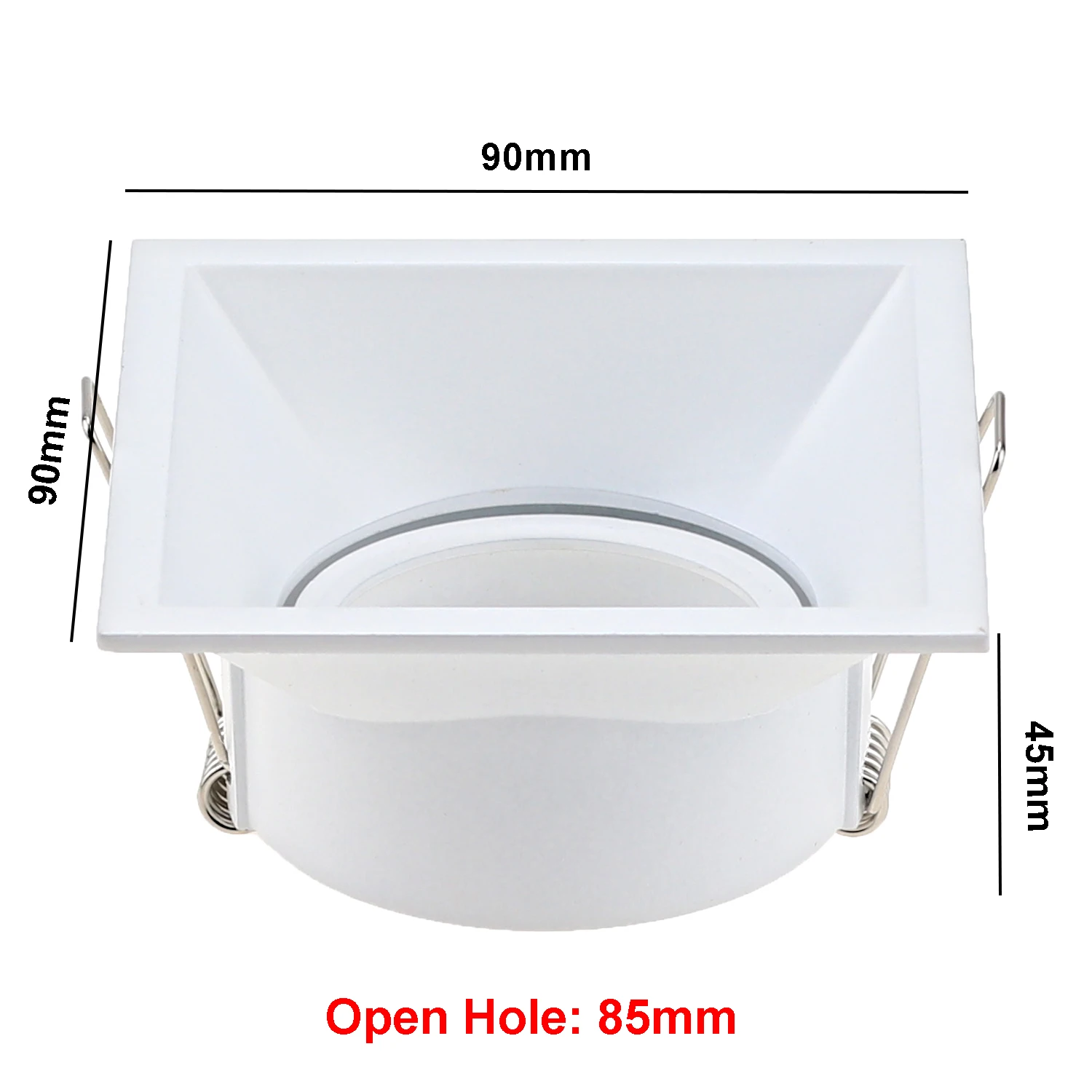 Square Mr16 Led Spotlight Frame White GU10 Fixture Frame For Led Ceiling Downlight