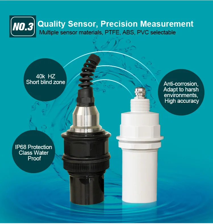 long distance 4-20mA HART water level indicate controller wireless ultrasonic water level meter sensor