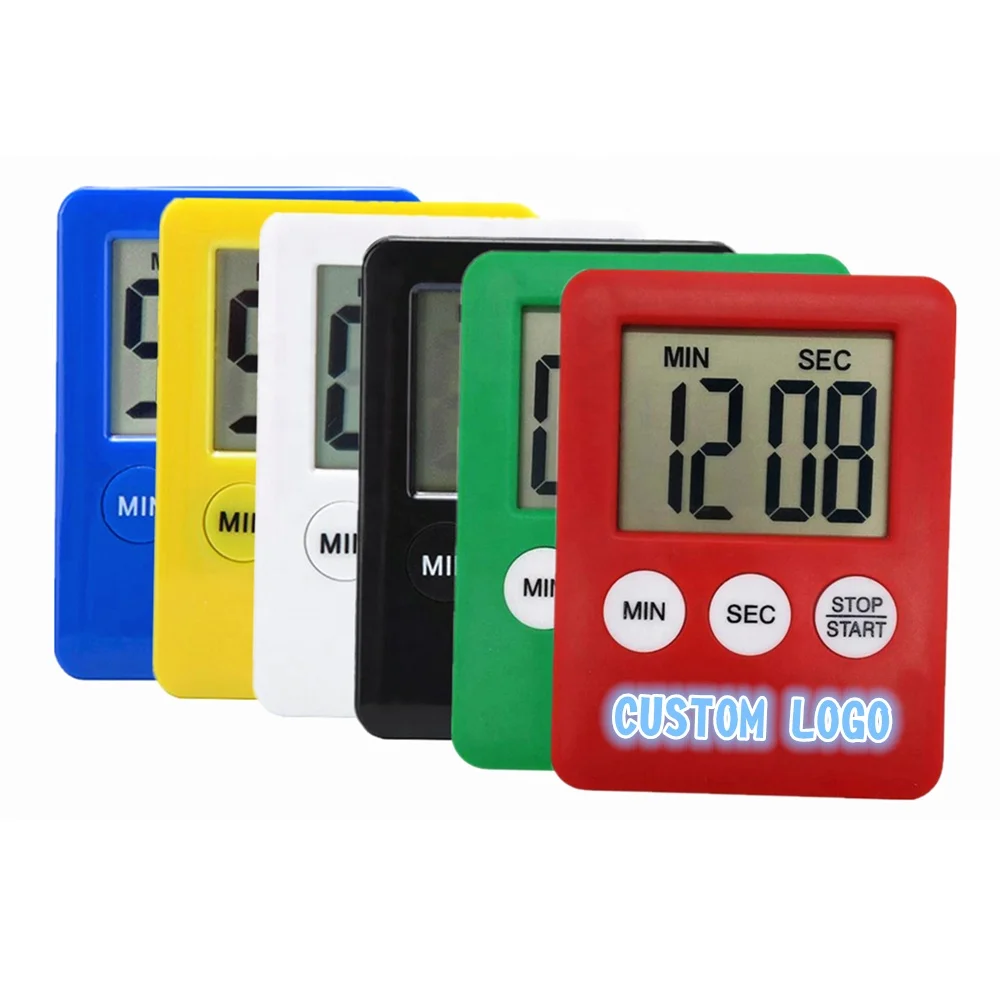 
High Quality Custom logo electronic lcd digital countdown kitchen timer with magnet light alarm 