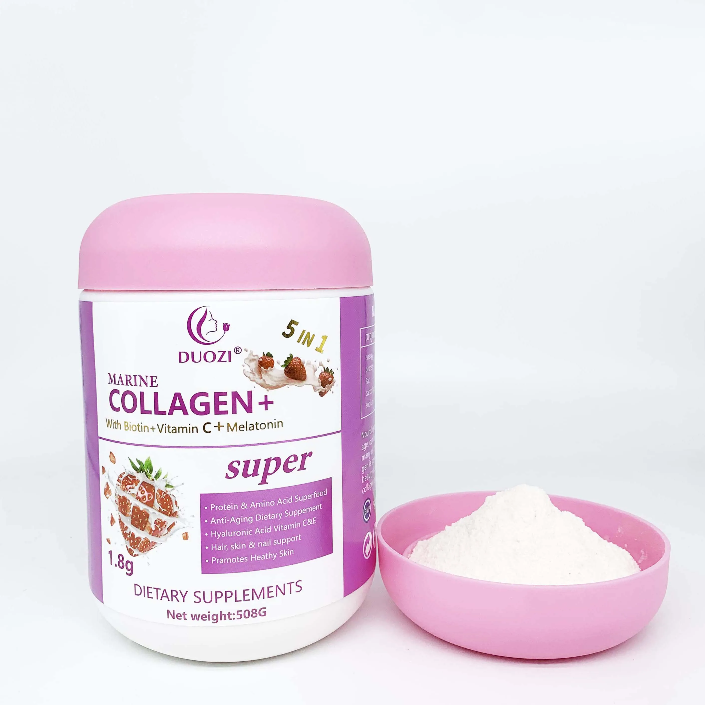DUOZI Marine Collagen Powder with Biotin & Vitamin c & Melatonin Super Skin  Whitening Drink